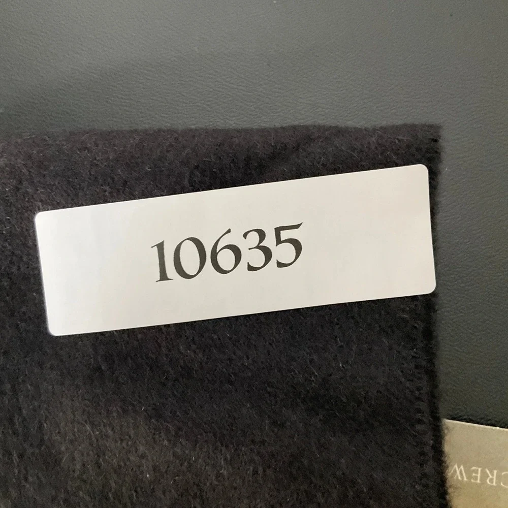 J.Crew 100% Cashmere Scarf‎ Black Fringe Trim New With Tags Wrap NEW
